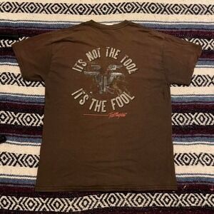 VTG 00s Ted Nugent its not the tool its‎ the fool pistol gun band tshirt M brown